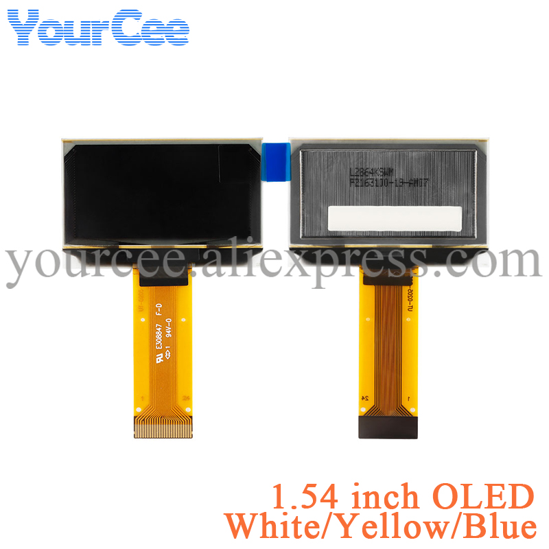 1.54 인치 OLED 모듈 1.54 &128*64 베어 스크린 디스플레이 LCD 화면 128x64 SSD1309 드라이버 흰색 노란색 파란색 SPI/IIC/병렬